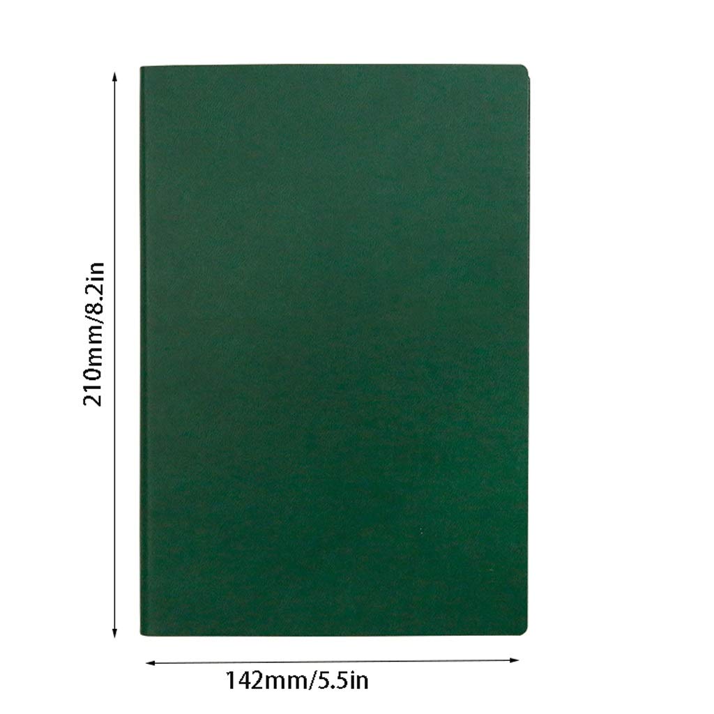 Journal taccuino A5 Journal Faux Leather Soft Surface Notebook Semplice Notepad Creativo Blocco Note Portatile Home School Forniture for Ufficio Affari dell'ufficio Scolastico (Color : Green)