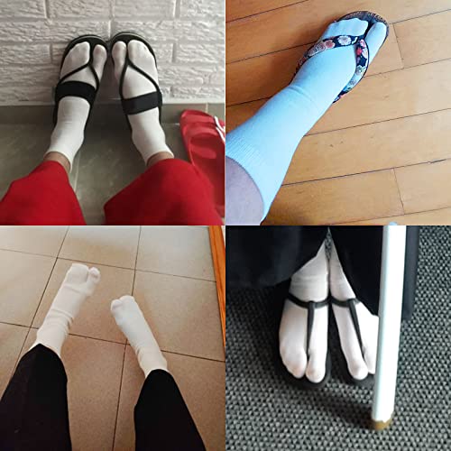 image for ZARSIO 3 Pairs Japan Tabi Socks Elastic Flip Flop Socks V-Toe Split To