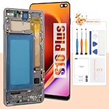 Not Original Screen for Samsung Galaxy S10 Plus Screen Replacement for Samsung S10+ LCD Screen SM-G975F,SM-G975U Touch Display Digitizer Assembly Repair Parts with Frame(Black No FigerPrint Function)