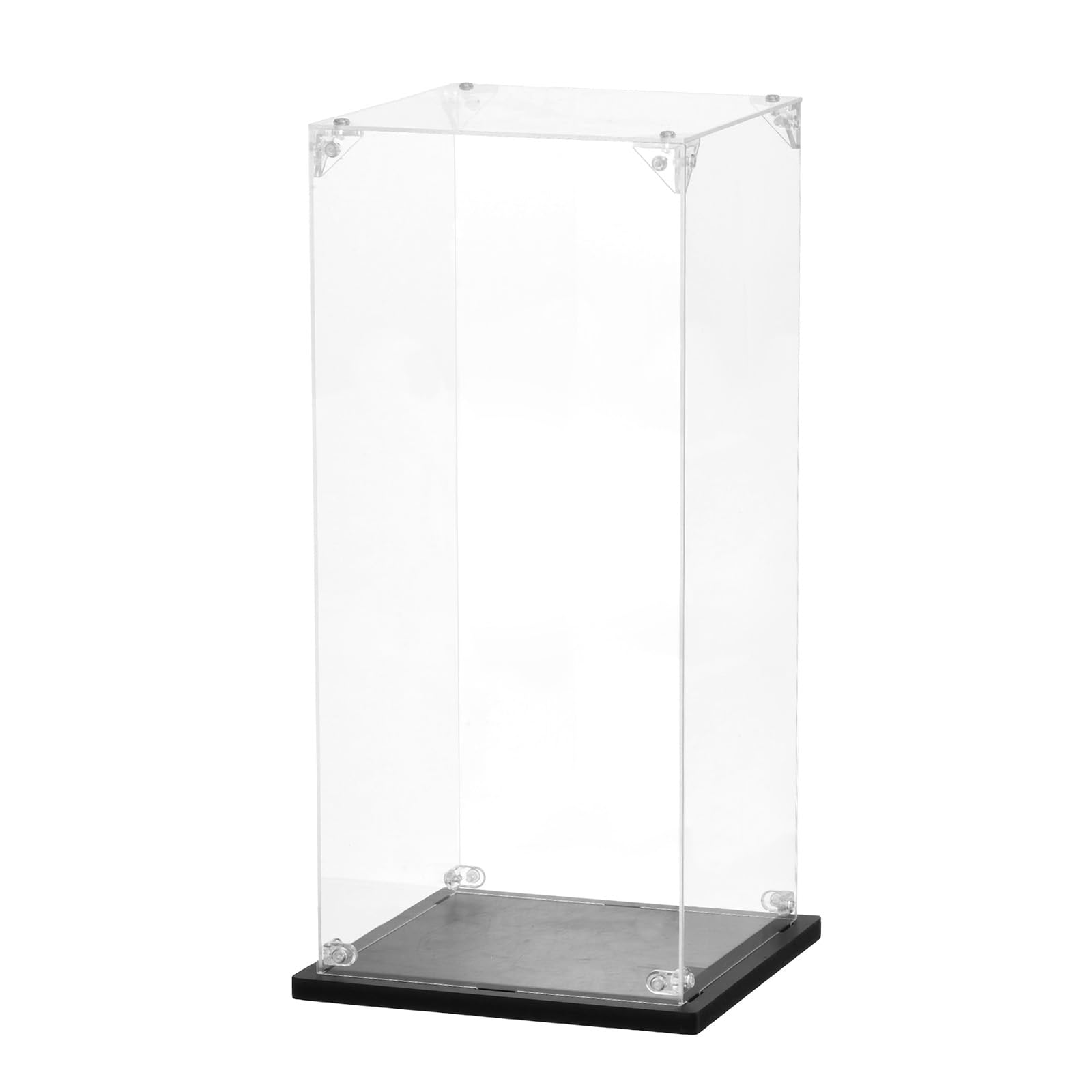 Muiltvoe Acrylic Display Case, 15.8"x8"x11.8" Clear Display Box Assemble Dustproof Storage Organizer Showcase for Collectibles Action Figures