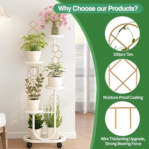 image for Wellsign Small Trellis for Potted Plants, 15.94 inch Gold Metal Plant 