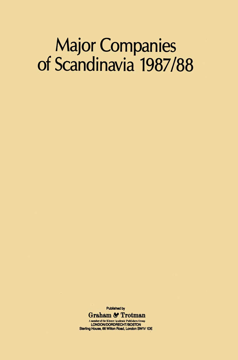 Buy Major Companies of Scandinavia 1987/88 — BookShops.in
