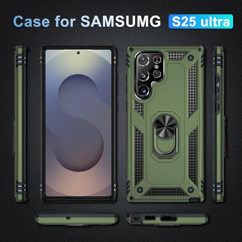 Coque Samsung S25 Ultra robuste verte contre les chutes et bris d'écran - 6