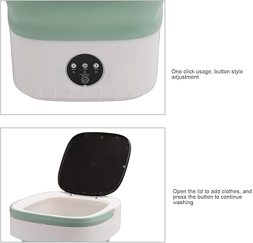 Miniatura 4 de Yosoo Lavadora portátil Mini lavadora plegable sin escobillas Motor 14L Limpieza profunda de gran capacidad para ropa interior Ropa de bebé Verde