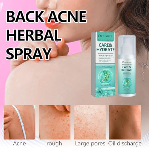 Back Acne Treatment Spray, Back & Body Acne Treatment, Acne Body Spray, Tea Tree Oil for Skin, Smooth Moisturiser for Acne Prone Skin, Acne Moisturiser Gentle Repair Back Shoulder/Body /Chest /Butt - Image 6