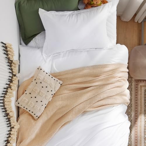 Image of Bedsure Prewashed Twin Duvet Cover, Cotton-Like Bedding Set, Bright White | Ultra Soft, Relaxed Texture, Twin XL Breathable Comfort, Hidden Zipper, 8 Corner Ties, Easy Care, Year-Round Use