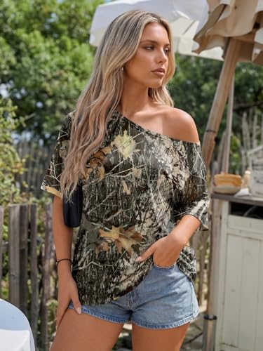 Image of Trendy Queen Womens Off the Shoulder Tops Oversized Summer T-Shirts 2026 | Breathable Strenchy Comfort Material Short Sleeve Basic Oversized Tees Casual Workout Gym Y2k Going Out Clothes