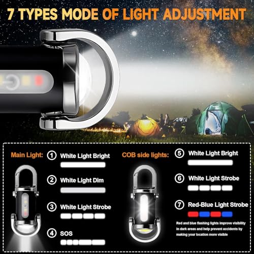 Image of Zentro Rechargeable LED Keychain Flashlight with Type-C Charging, Magnetic Base, Multi Color Light Modes, Compact Torch Light (Flashlight Keychain)