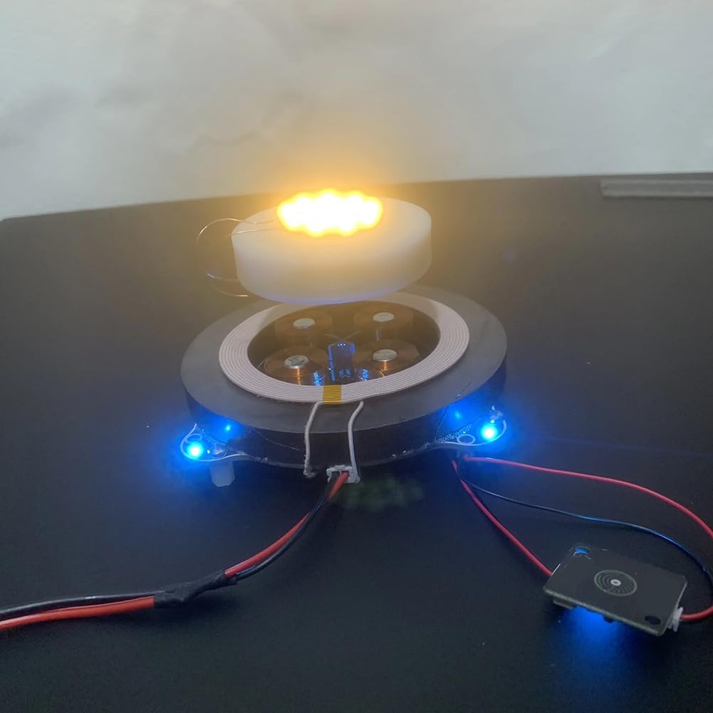 Modulo di Levitazione Magnetica da 500g con LED + Alimentatore - Tecnologia di Sospensione Magnetica A Circuito Analogico Core, Spina EU.