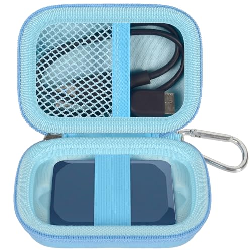 Image of ANKHOH Carrying Case for Crucial X10 /X9 Pro 4TB /2TB /1TB Portable SSD USB-C | Hard EVA Shell, USB-C Cable Storage, Compact Travel Organizer, Case Only, For Photographers Office Users & Gamers, Blue