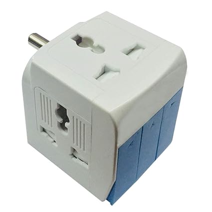 Hi-PLASST (1Pc) 3 Socket (5A-250V) Universal Travel Adapter 3 Pin Multi Plug with Individual Switch, Safety Shutter, Fuse and Indicator, Power Plug Adapter Wall multiplug