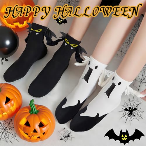 EOAMGO Halloween Gifts Magnetic Socks – Funny Halloween Socks for Men and Women, Matching Couple Gifts, Spooky Novelty Crew Socks for Halloween Party (black) - Image 7