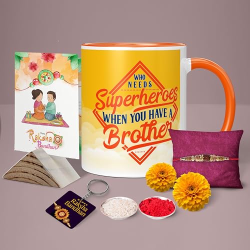 Image of Raksha Bandhan Gifts Printed Mug with Keychain Best Rakhi Combo Gift for Brother & Sister Rakshabandhan Return Gifts for Sister White 350ml Coffee Mug(Pack of 5)(Combo Set)(RMCKRCG2010)