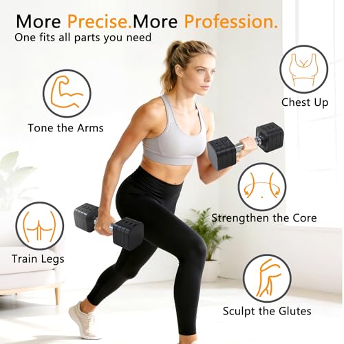 Image of 20LBS Adjustable Dumbbell Set, 4 in 1 Free Weights Dumbbells Set for,4lb 6lb 8lb 10lb, with Metal Non Slip Handle,Quick Change,Home Gym Strength Training Equipment for Men and Women