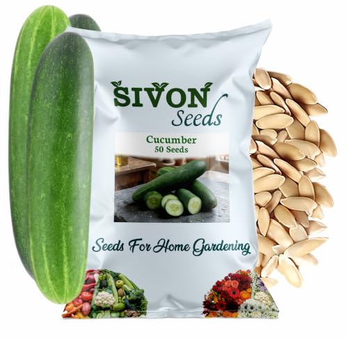 Image of SIVON Cucumber (Kheera) (50 Seeds) Vegetable Seeds for Home Garden, Organic & Hybrid, Perfect for Home Gardening, Planting For Pots and Patio