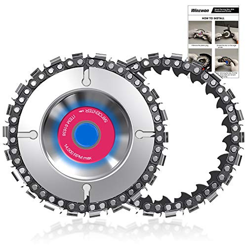 Winzwon Grinder Wood Carving Chain Disc Saw Wood Cutting Wheel With 22 Teeth