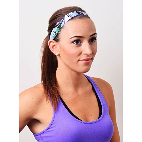 Sweaty Bands Womens Girls Headband - Non-Slip Velvet-Lined Sport Hairband - Spin Art Purple #TOP3