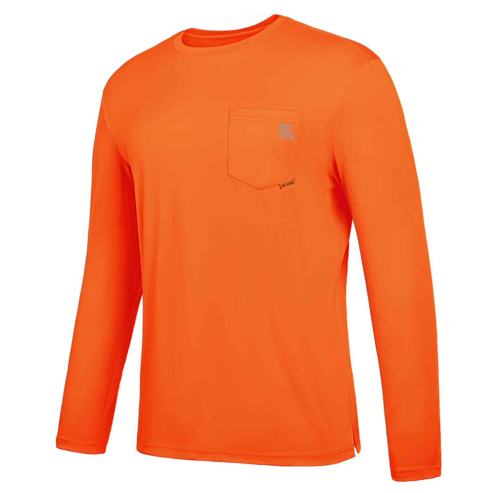 Mens Standard Rash Guard Shirts UPF 50 Moisture Wicking Long Sleeve Chest Pocket Quick Dry Powder Blue Large