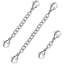 3-Piece Stainless Steel Jewelry Extender Set for Necklaces, Bracelets & Anklets - Adjustable Silver Chain Extender for DIY Jewelry Making