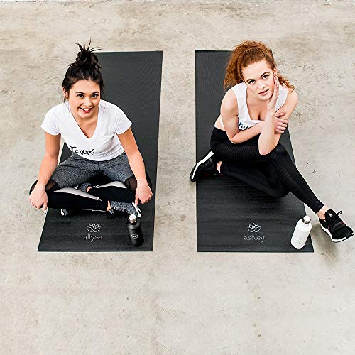 Weddingstar Customizable No-Slip Black Yoga Mat - Image 4