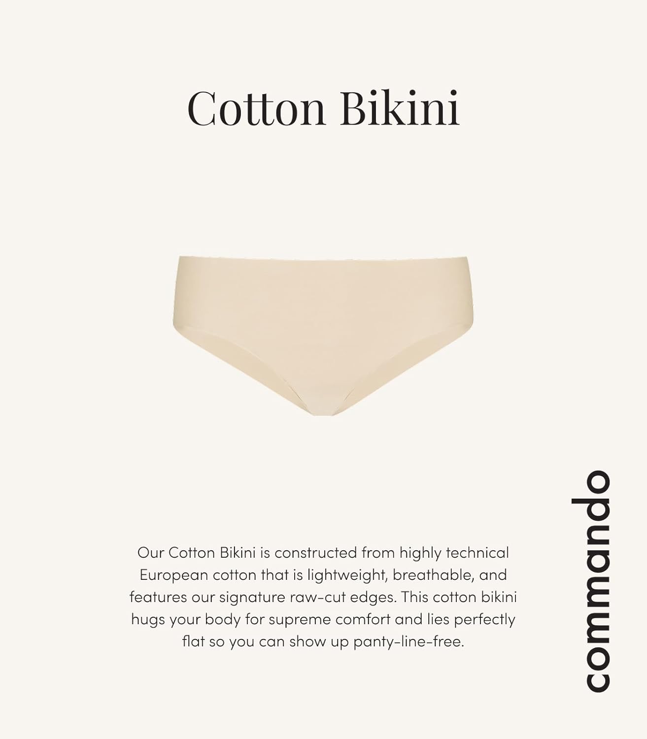commando - Cotton Bikini | Soft Bikini Style Underwear | No-Show, Raw-Cut Edges | Breathable & Flattering | Machine Washable - Image 4