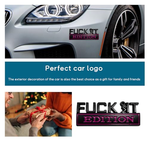 Image of Dickno Fuck It Edition Emblem for Car, Auto Fender Bumper Decoration Stickers, Vehicle 3D Side Fender Rear Trunk Decal Badge, Universal Exterior Accessories for Car Truck SUV (Black Rose)