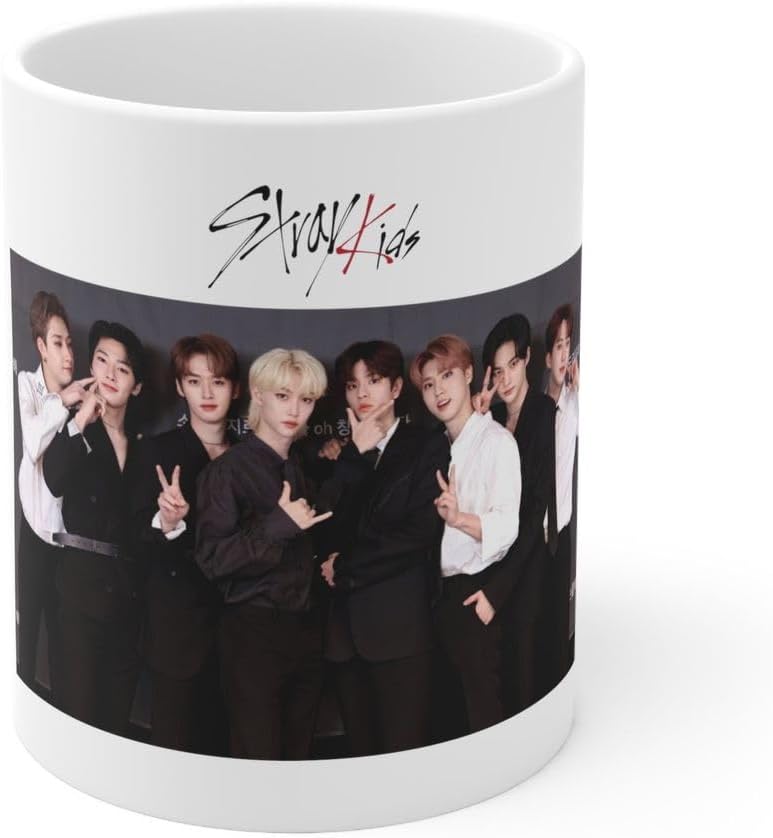 CRAFT MANIACS Stray Kids Polaroid Art Printed 330 ML Designer White Tea/Coffee Mug Microwave & Dishwasher Safe