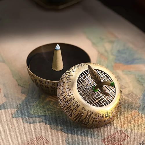 Nature-Inspired Incense Holder Burner - Zinc Alloy Ash Catcher for Cone & Coil Incense, Portable Meditation Ritual Decor with Orb Design, Yoga & Spiritual Space Essential — view 5
