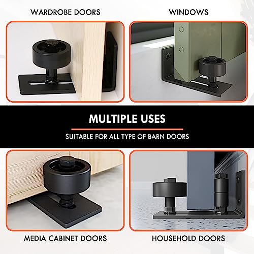 The Ultimate Barn Door Floor Guide Pack Of 2 - Sliding Barn Door Floor Guide For Bottom Adjustable Roller 8-Setup Options, Adjustable Barn Door Guide - Quiet Operations, Flush Design With Felt Strips #TOP6