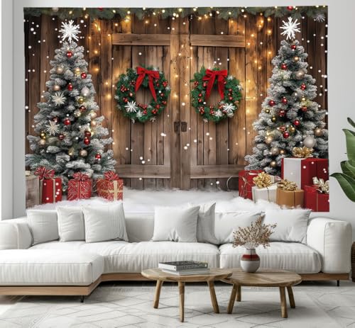 Tapiz navideño de fondo fotográfico marrón para fiestas