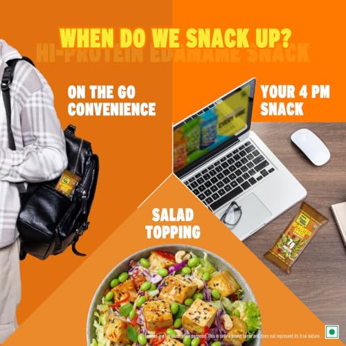 Image of Tata Simply Better Mango Achari Flavoured Edamame Mix, Pack of 5, Hi-Protein Snack (28g Each)