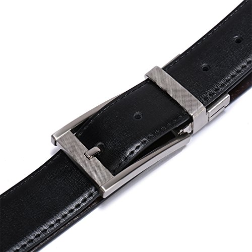 Image of Belts for Men Reversible Leather 1Piece (not 2) 1.25 inch Waist Strap Fashion Dress Buckle Beltox