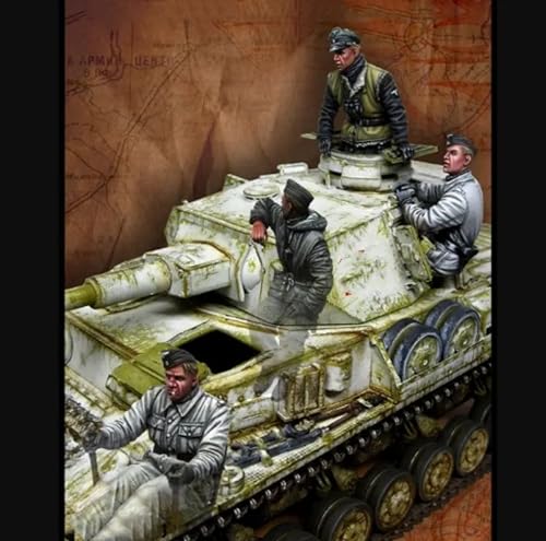 Figurines de soldats en résine 1/35 char allemand de la Seconde Guerre mondiale à peindre