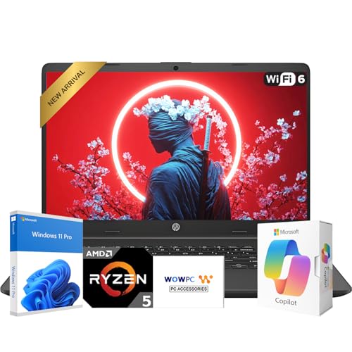 Image of HP 2026 New Generation 15.6 inch FHD Business and Student Laptop, AMD Ryzen 5 7000-Series(Outperforms i7-1165G7), 8GB RAM, 512GB SSD, Copilot AI, Ultra Quiet Design, Long Battery Life, Windows 11 Pro