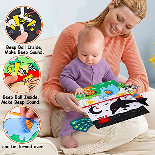 Baby Mirror Toys With Crinkle Cloth Book For Infants 0-3 Months Tummy Time Toys For Baby 3-6 Months High Contrast Newborn Sensory Toy For 0-6 7 9 Month Teething Toys For Babies 6-12 Month Shower Gifts #TOP4