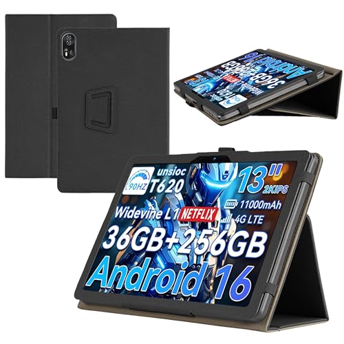 For Blackview MEGA 8 �P�[�X 13 �C���` �^�u���b�g �J�o�[ RUIXH PU�f�� �����h�~ ����~�� ���h�~ �ی�J�o�[ �y�� �Ń|�[�^�u�� �����u���P�b�g�@�\ �y���X���b�g�f�U�C�� �^�u���b�g �ی�P�[�X�i�u���b�N�j