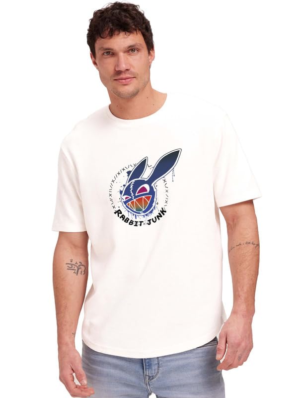 Image of JUARI BE A GENTLEMAN Men's Printed Cotton T-Shirt - Round Neck, Regular Fit, Soft & Comfortable - Trendy Casual Half Sleeve T-Shirt for Everyday Wear - Stylish & Breathable Fabric for All-Day Comfort