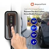 Ampere Point Mobilna stacja ładująca 3,7 kW 16 A typ 2 z regulowaną mocą ładowania 8-16 A, kabel do ładowania o długości 5 m z przyłączem sieciowym 230 V, przenośna ładowarka EV do samochodów