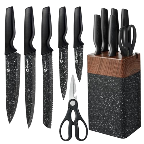Kitchen Knife Set, 6 Piece Knife Set with Block, Stainless Steel Kitchen Knives for Chopping Chef, Utility,Bread, Filleting & Paring Tools. - Image 3
