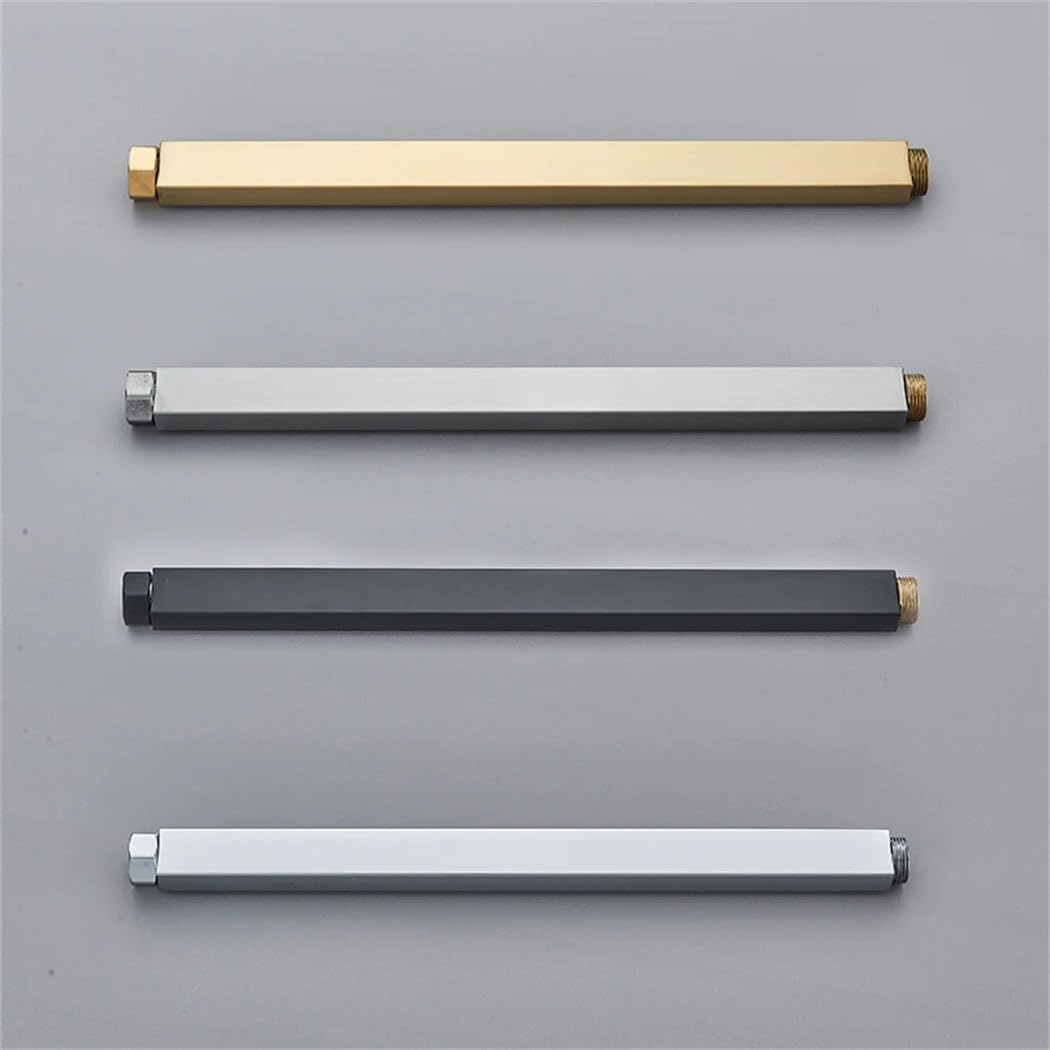 Generic Bathroom Shower Faucet Extension Pipes Square Circular Tubes 30/40/50Cm Pipeline Stainless Steel Material Pipe Tube, Brushed Nickel 30cm