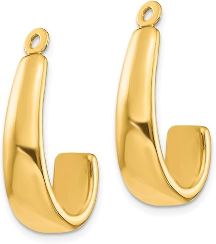 Pendientes de aro J de oro amarillo de 14 quilates