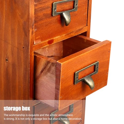 Boîte de rangement en bois avec tiroirs design vintage simple
