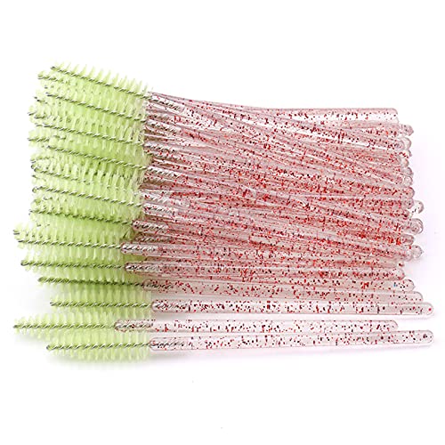 300 Pack Disposable Mascara Wands for Eyelash Extensions Eye Lash Applicators Makeup Brushes Tool kits, Crystal Red-Green
