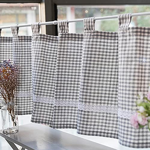 Cenefa moderna bicortina rUrEu en lino y algodón para decoración semi opaca 2