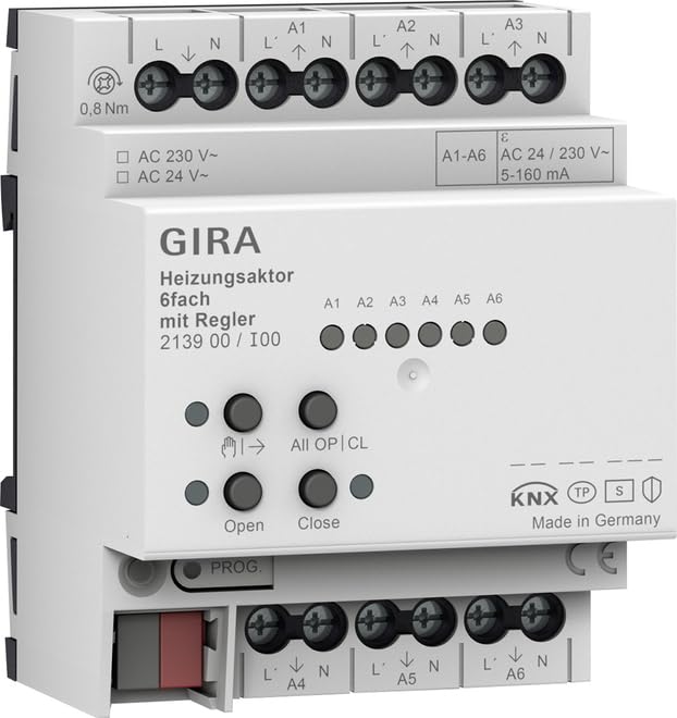 Actionneur de chauffage OneKNX 6f pour résoudre les écarts de température