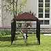PawHut Zwinger für Hunde im Freien, Hundezwinger mit wasserdichtem Anti-UV-Dach, Metallkäfig für große Hunde, 282x141x159cm, braun
