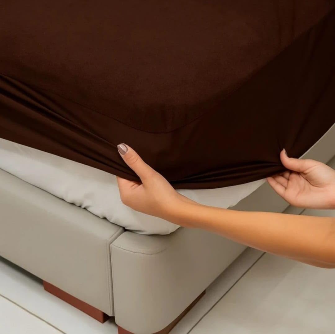 100% Waterproof Premium Cotton Feel Mattress Protector King Size 78x72 Inches | Breathable and Hypoallergenic Ultra Soft Fitted Bed Protector Cover (78"x72" (Brown, 72x78 King)-image-20