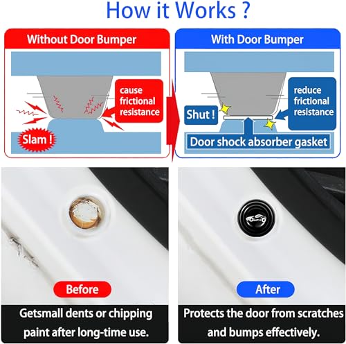 Image of BRAINLE Rubber Shock Absorber for Car Door Protection Guard Pads For Hyryder, Innova Crysta, Hycross, Fortuner, Rumion, Glanza, Camry, Hilux, Etios, Corolla, Urban Cruiser, Taisor, Belta, Altis, Yaris