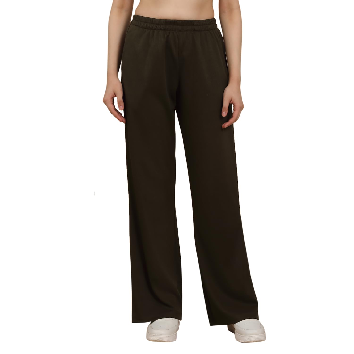 Women's Pink Cotton Blend Ribbed Wide Leg Lounge Pants | Elastic Waist High Rise Casual Palazzo Pants | Soft & Breathable Home Wear, Travel & Everyday Wear-picture-18