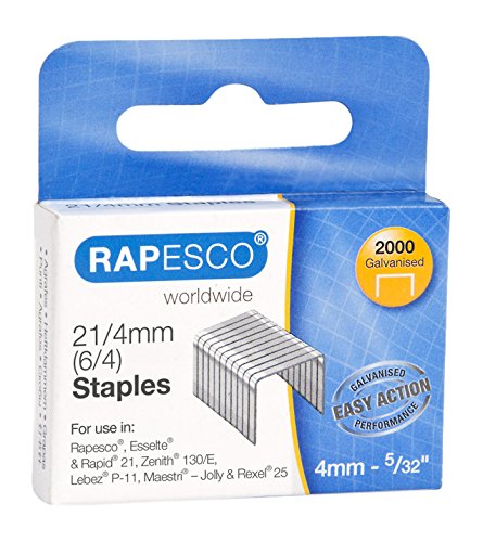 Rapesco Typ 21/4mm verzinkte Heftklammern, 2.000 Stück